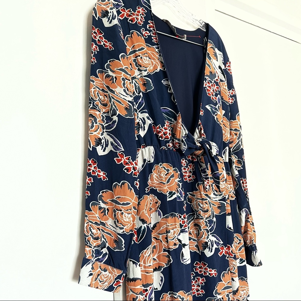 LOVERS + FRIENDS  | long sleeve blue floral maxi dress